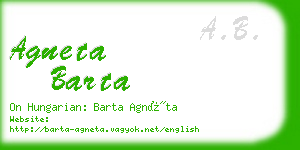 agneta barta business card